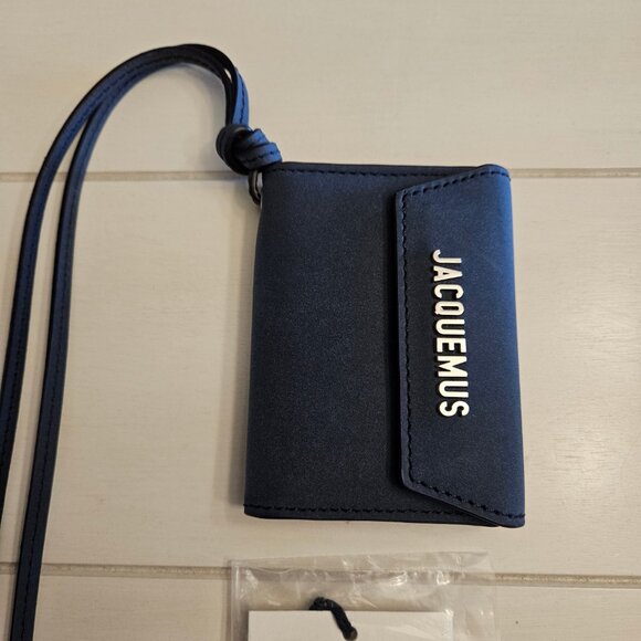 Jacquemus Navy "Le Porte" Leather Wallet/Card Holder - Picture 2 of 7